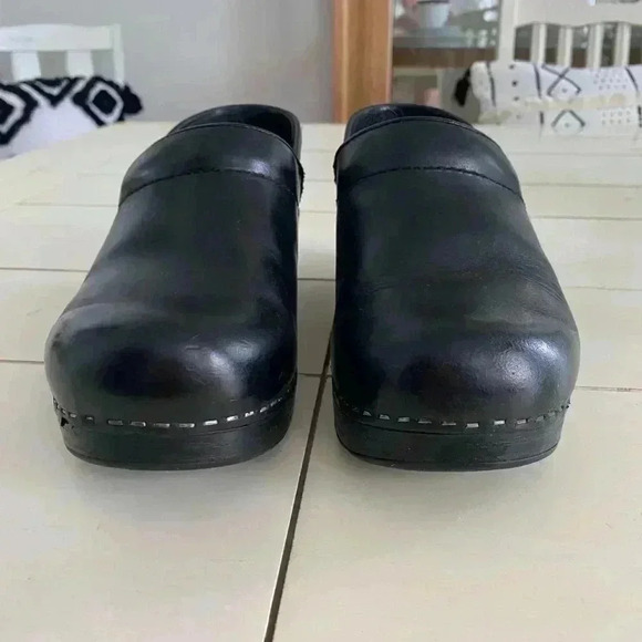 Dansko Professional Women's Clogs 38 US 7.5-8 Black Cabrio Leather Nursing Shoe - Picture 11 of 13